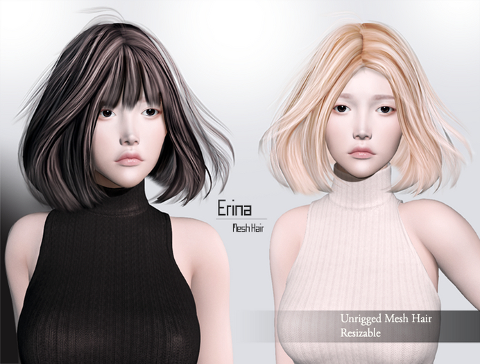 Second Life Marketplace [BAD HAIR DAY] Erina BLACK AND PLATINUM WHITE